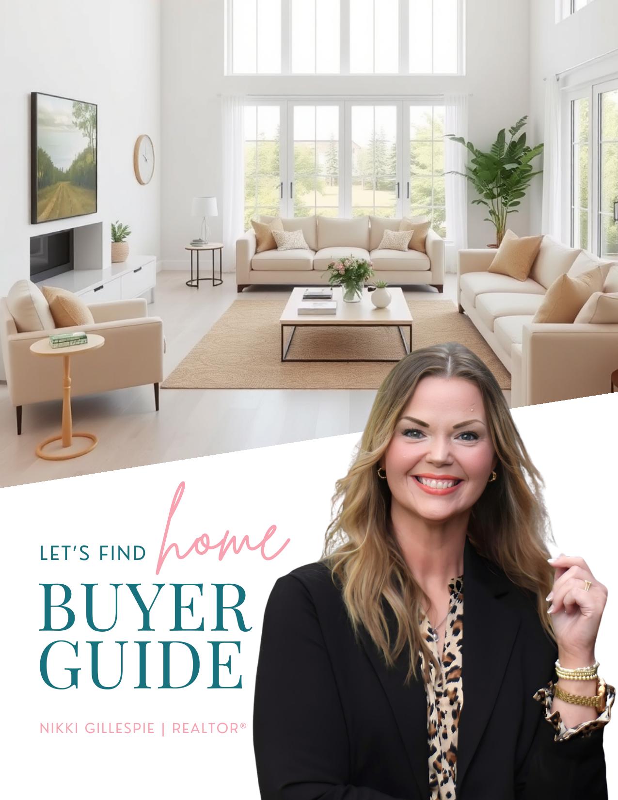 Cover of the Let's Find Home Buyer Guide by Nikki Gillespie, Realtor